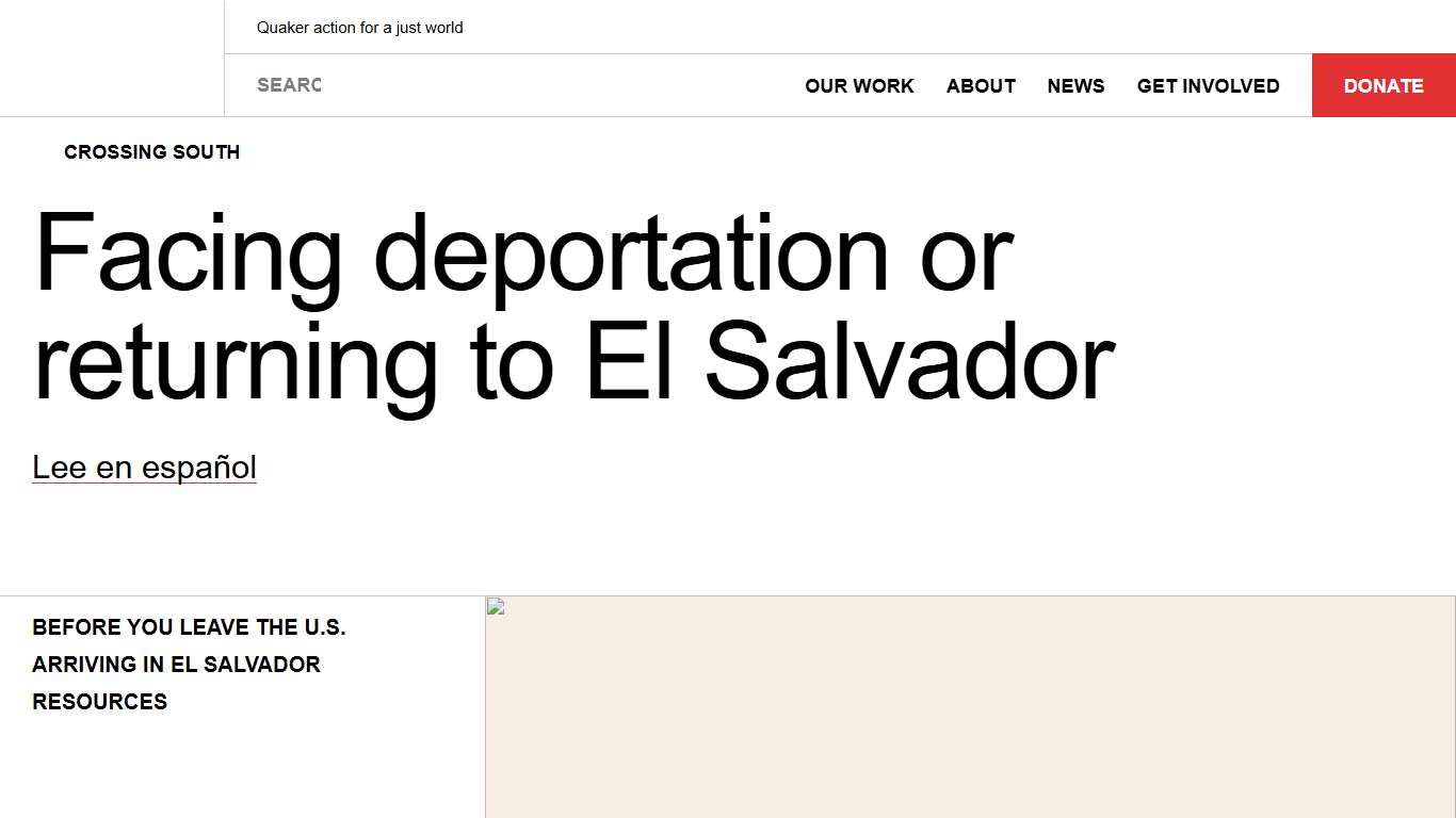 Facing deportation or returning to El Salvador American Friends Service Committee